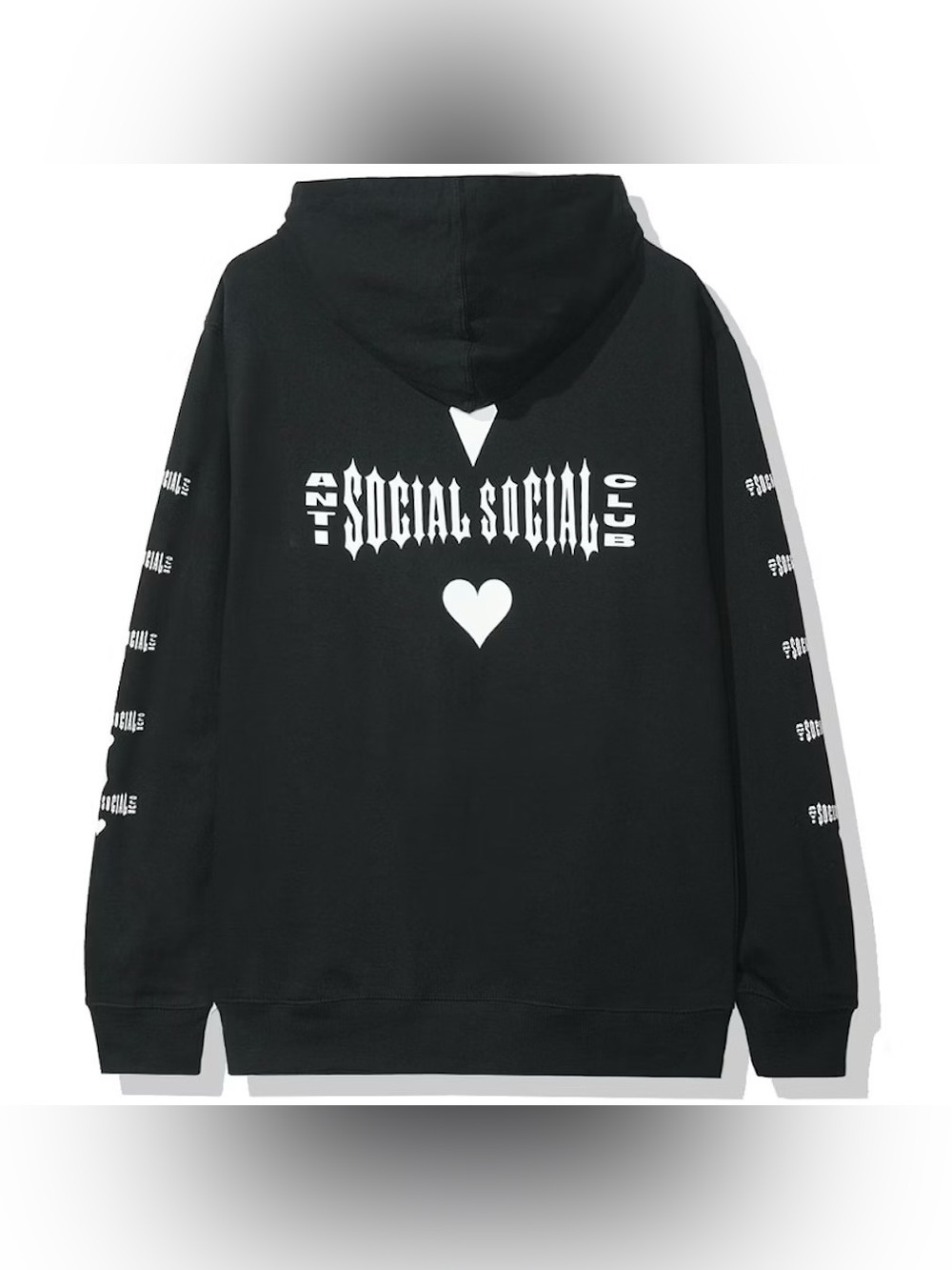 Anti Social Social Club Black Crewneck Hoodie with White Logo - Large